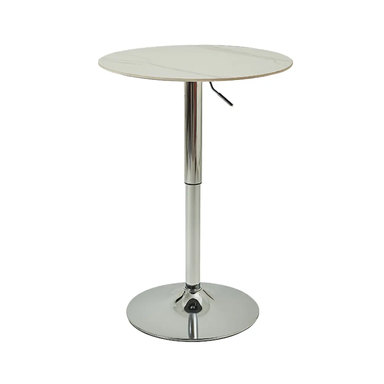 Modern White Stone Metal Pedestal Round Adjustable Bar Tables Image - 7 | homeyfad