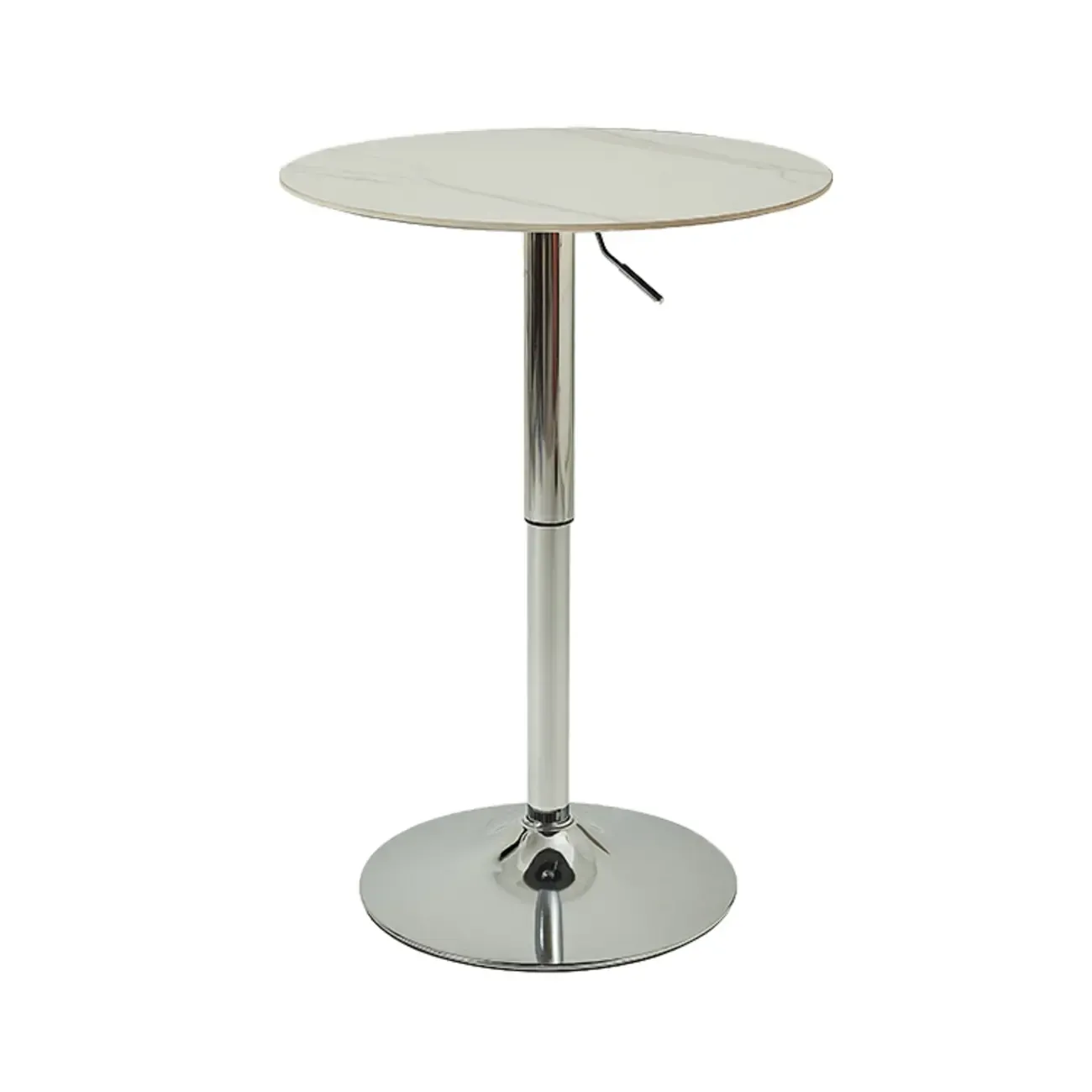 Modern White Stone Metal Pedestal Round Adjustable Bar Tables Image - 7
