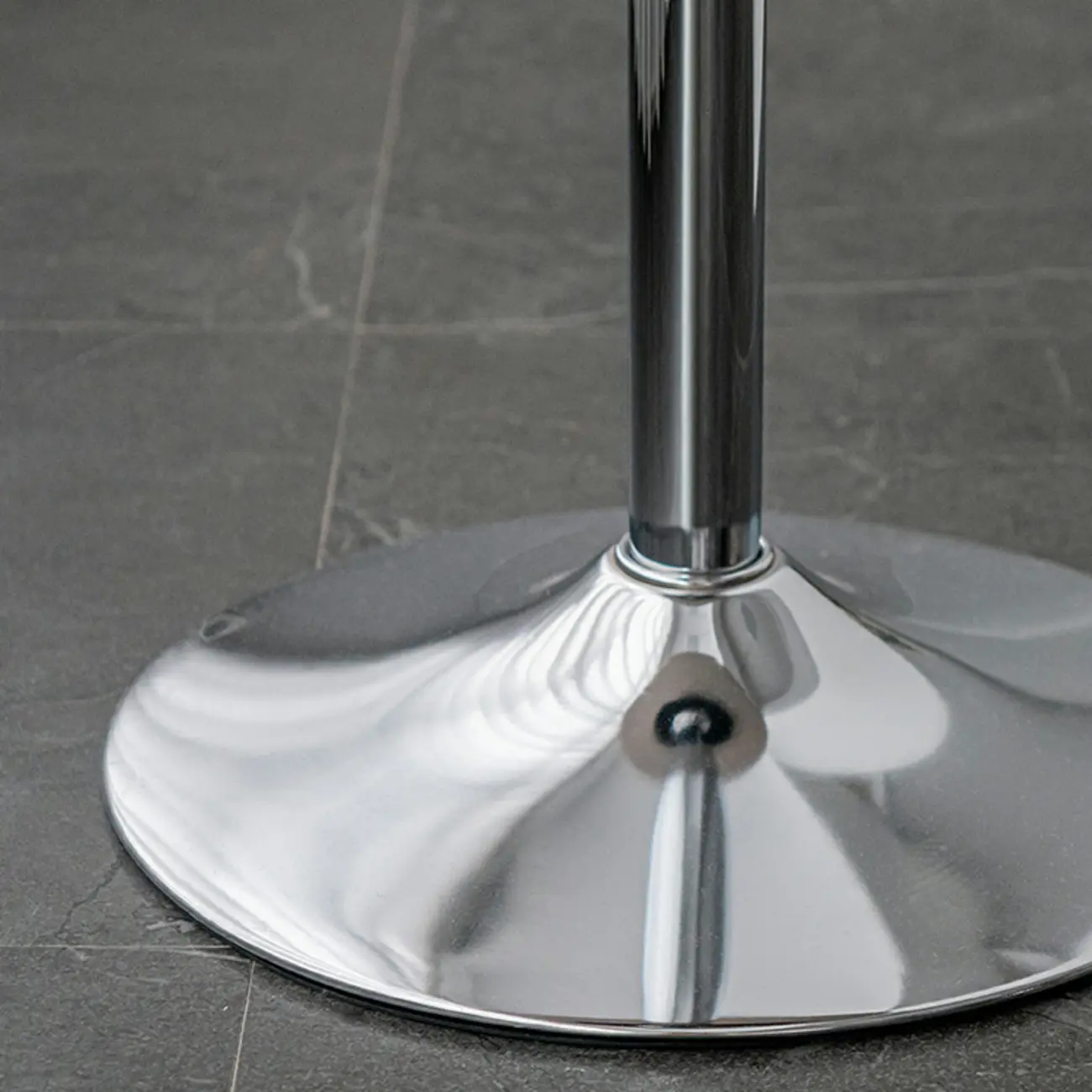 Modern White Stone Metal Pedestal Round Adjustable Bar Tables Image - 9 | homeyfad