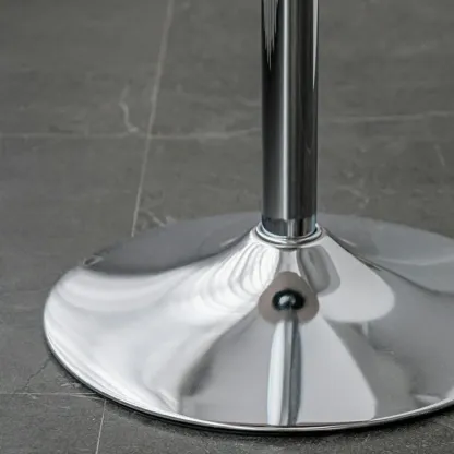 Modern White Stone Metal Pedestal Round Adjustable Bar Tables Image - 9