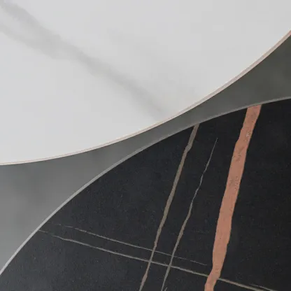 Modern White Stone Metal Pedestal Round Adjustable Bar Tables Image - 10