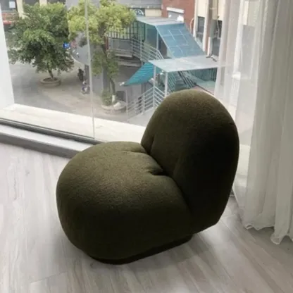 Contemporary Sherpa Fabric Accent Chair with Memory Foam Image - 3