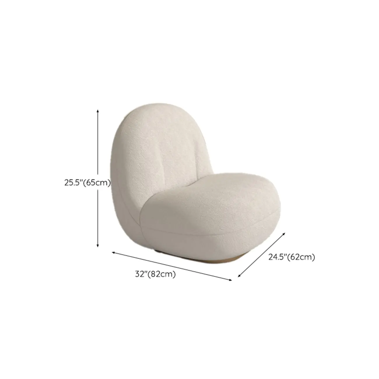Contemporary Sherpa Fabric Accent Chair with Memory Foam #size | homeyfad