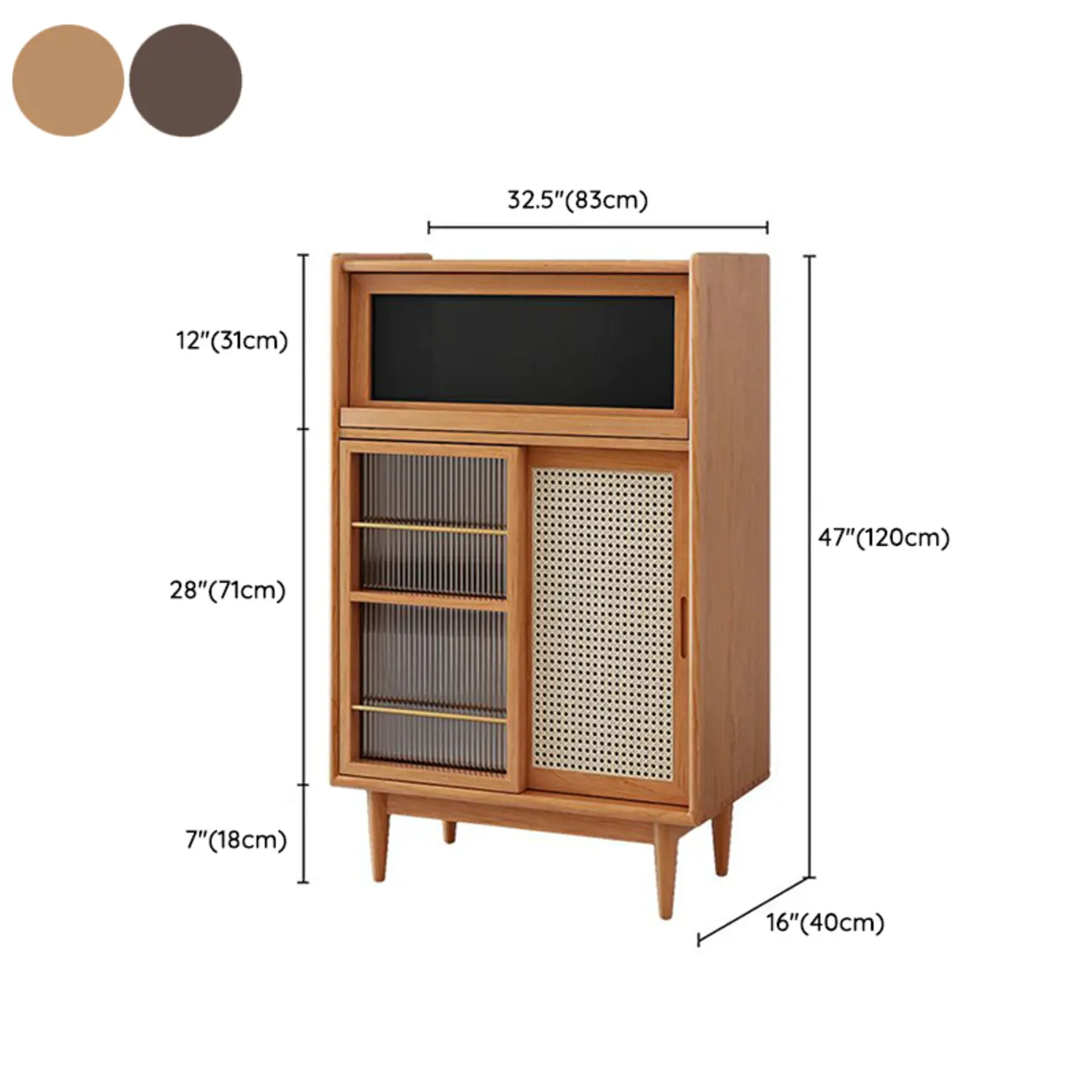 Modern Wooden Cherry Bookcase with Storage #size | homeyfad