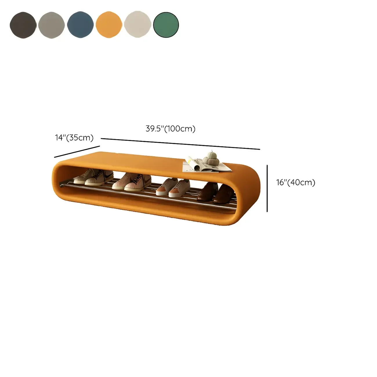 Decorative Short Oval Pine Wood Storage Entryway Bench Image - 14