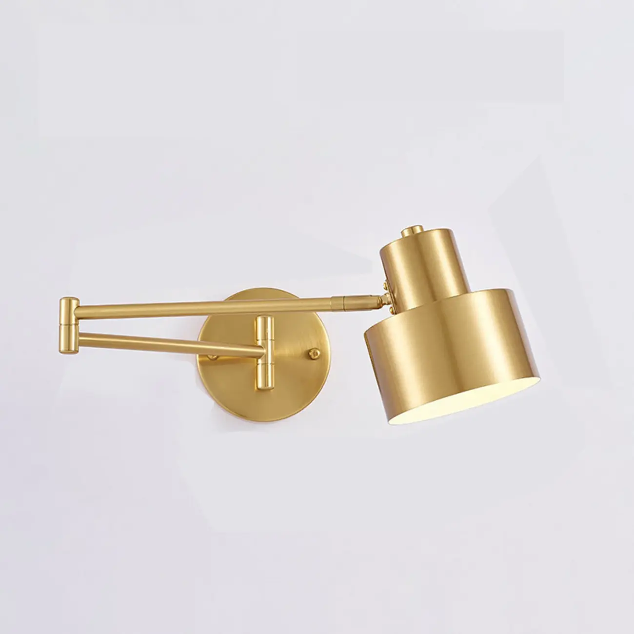 Modern Metal Hemisphere Shade Swing Arm Wall Light Image - 2 | homeyfad