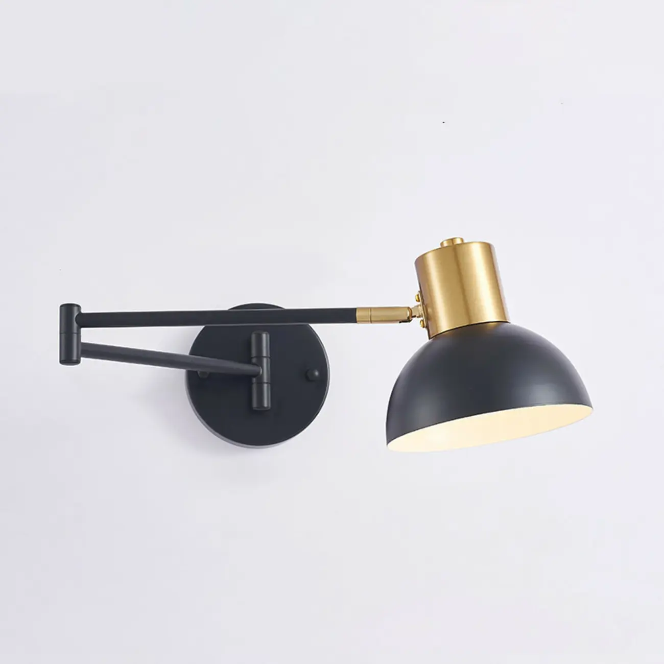 Modern Metal Hemisphere Shade Swing Arm Wall Light Image - 5 | homeyfad