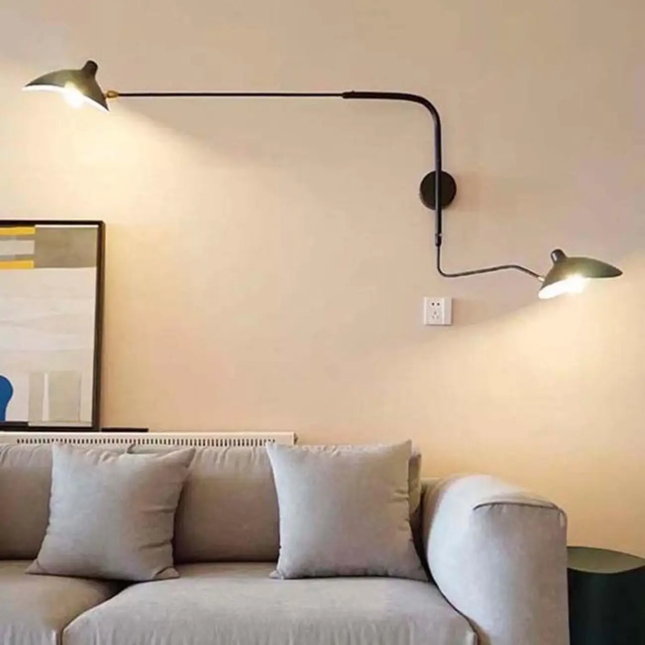 Modern Geometric Metal Wall Light with Iron Shade Image - 3 | homeyfad