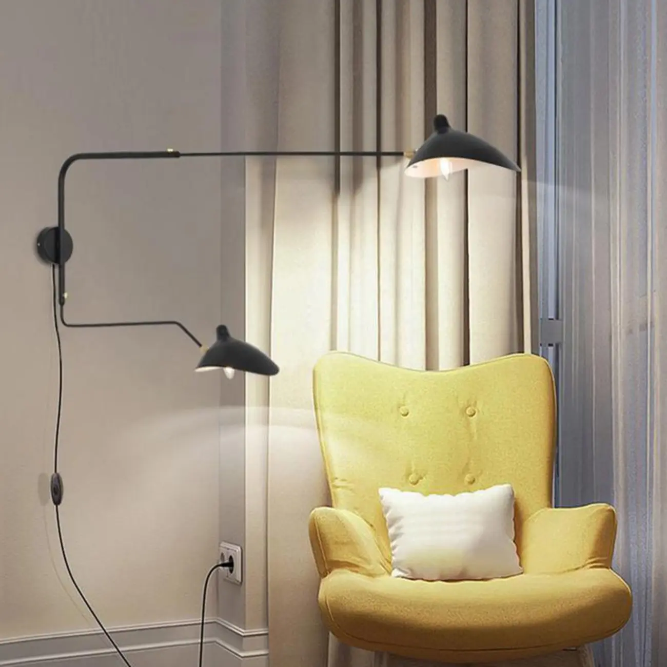 Modern Geometric Metal Wall Light with Iron Shade Image - 14 | homeyfad