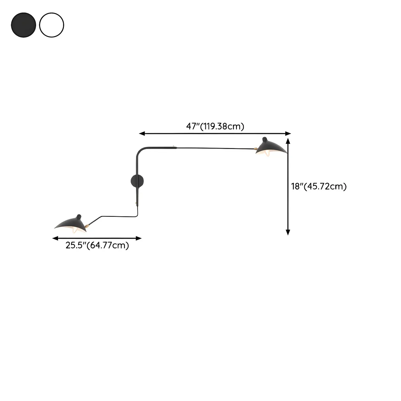 Modern Geometric Metal Wall Light with Iron Shade #size | homeyfad