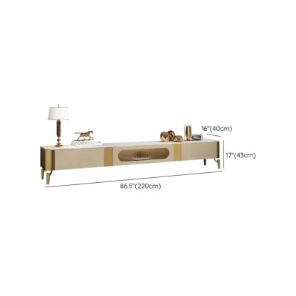Modern Stone TV Stand with Shelves & Legs for Living Room Image - 13