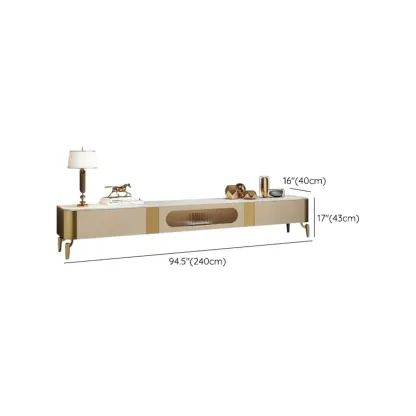 Modern Stone TV Stand with Shelves & Legs for Living Room Image - 14
