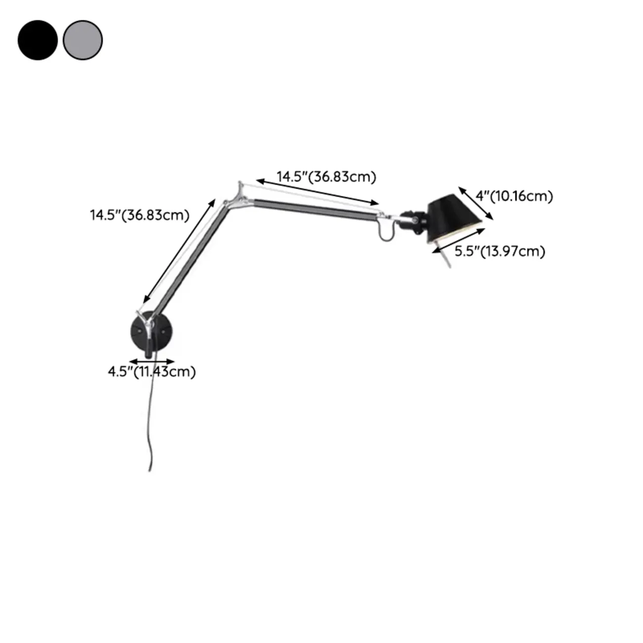 Industrial Aluminum Shade Swing Arm Wall Light Image - 13 | homeyfad