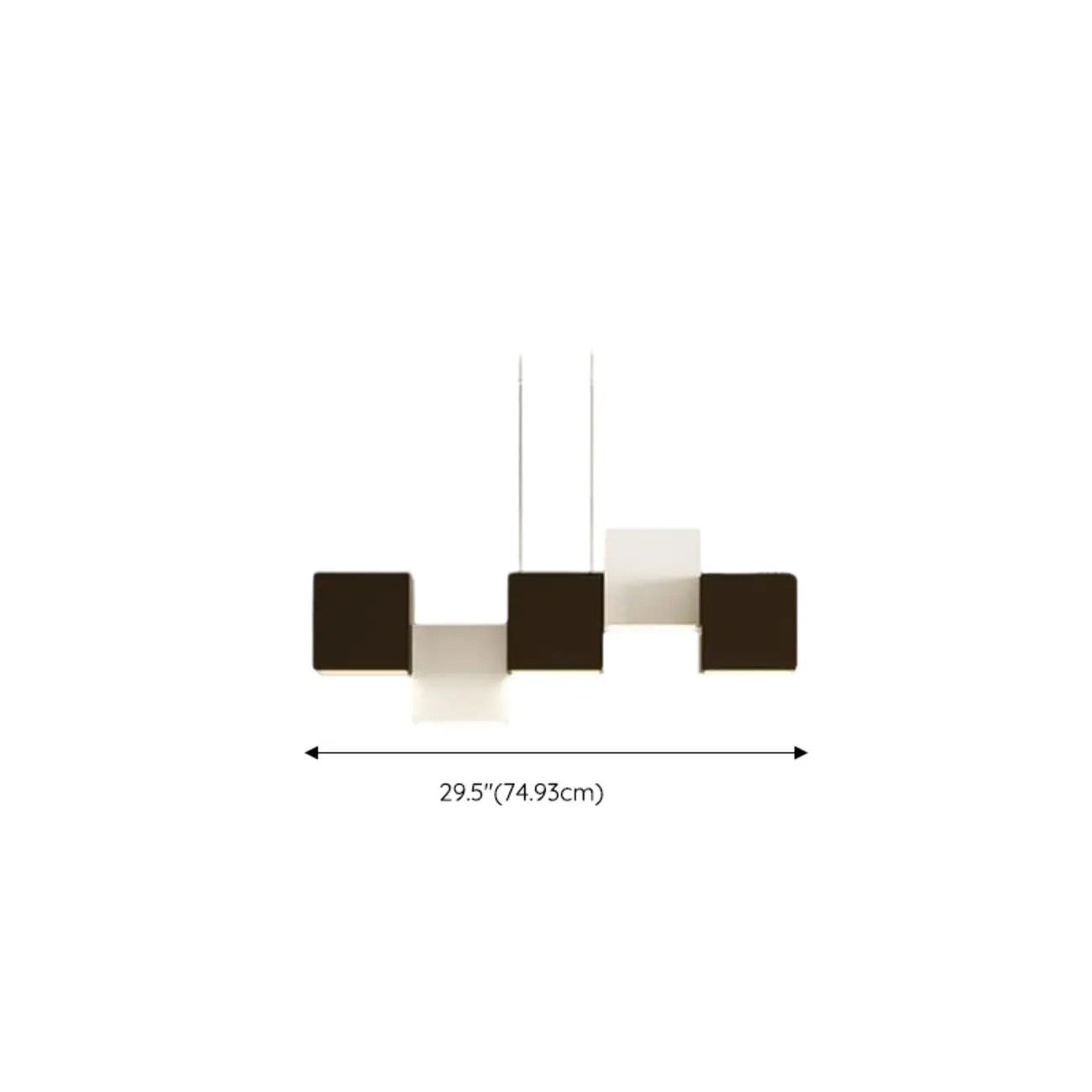 Modern Black Cube LED Island Light Dimmable for Kitchen #size