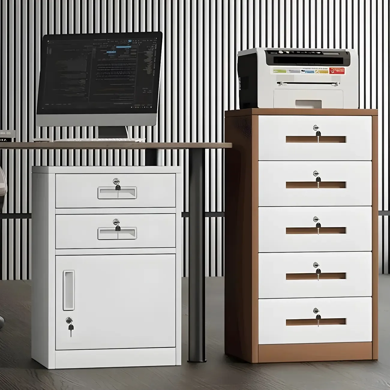 Stylish Steel Vertical Filing Cabinets with Fireproof for Office Image - 2
