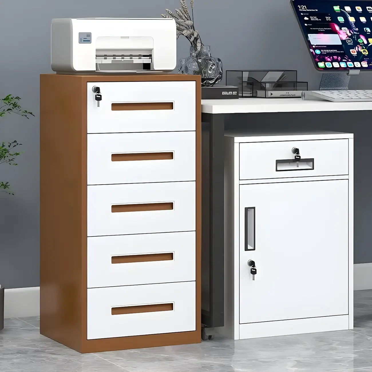 Stylish Steel Vertical Filing Cabinets with Fireproof for Office Image - 1