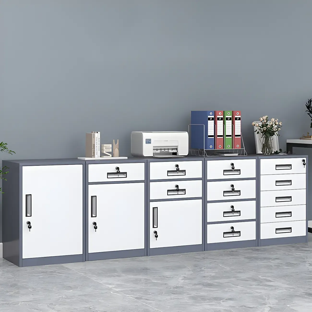 Stylish Steel Vertical Filing Cabinets with Fireproof for Office Image - 8