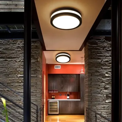 Modern LED Flush Mount Ceiling Light for Outdoor Ambiance Image - 2