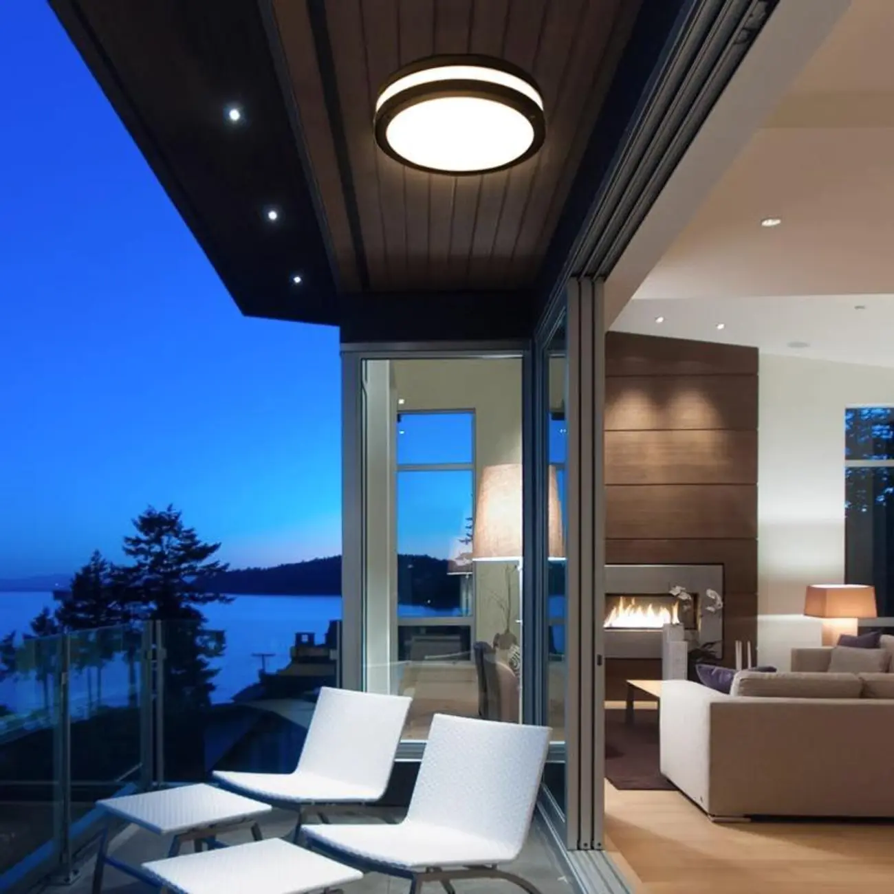 Modern LED Flush Mount Ceiling Light for Outdoor Ambiance Image - 1 | homeyfad