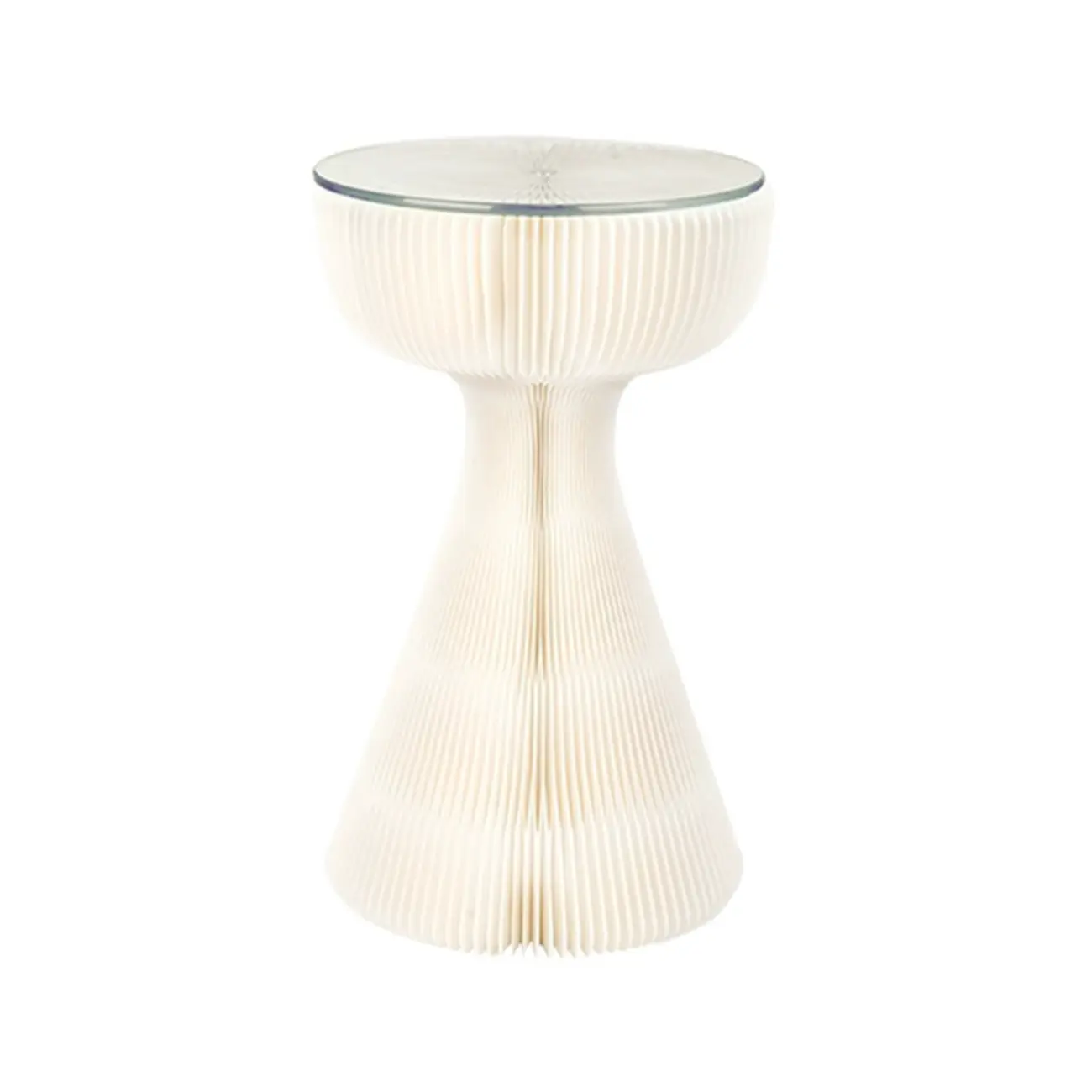 Minimalist Black Glass Round End Table with Collapsible Feature Image - 4 | homeyfad