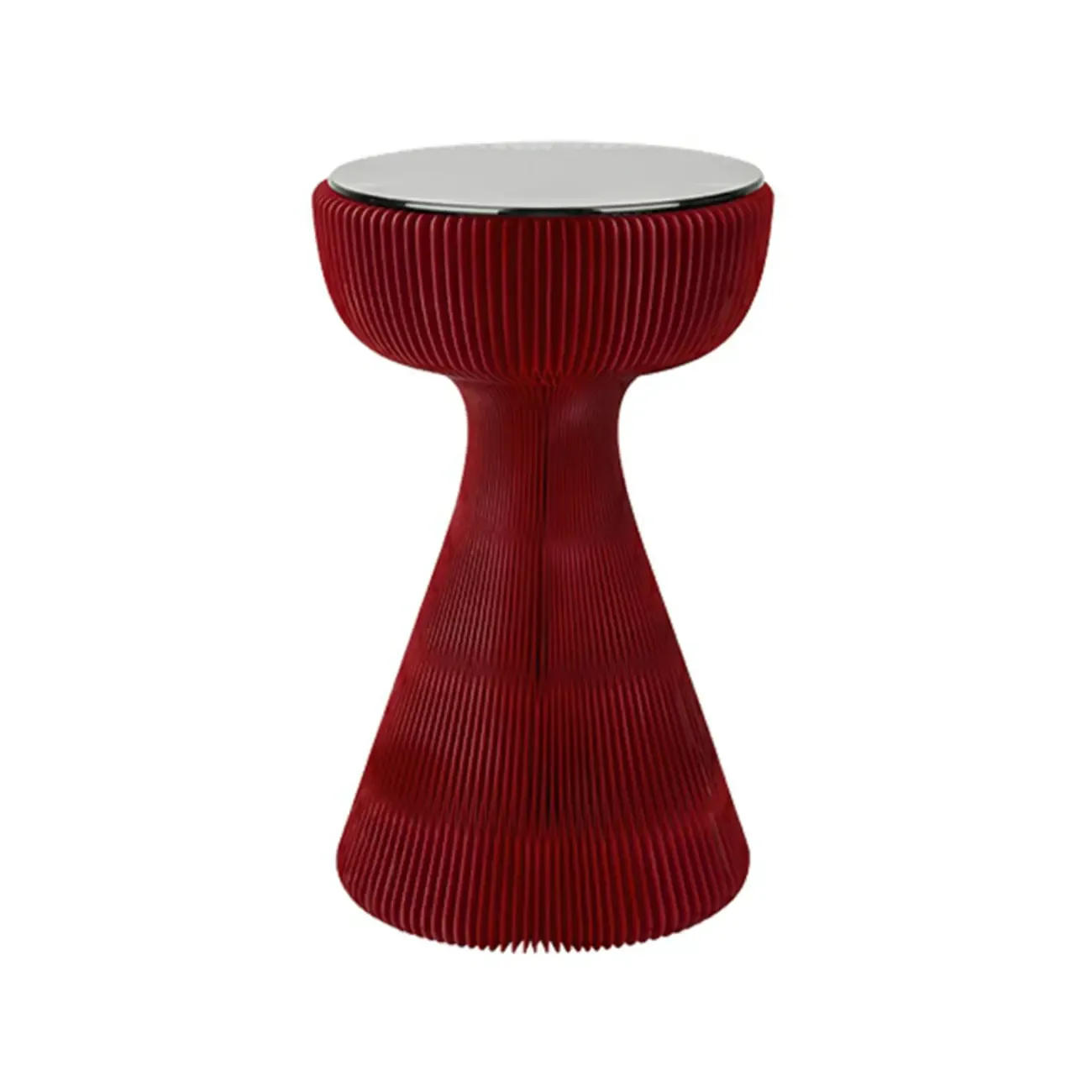 Minimalist Black Glass Round End Table with Collapsible Feature Image - 6