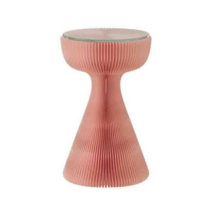 Minimalist Black Glass Round End Table with Collapsible Feature Image - 8