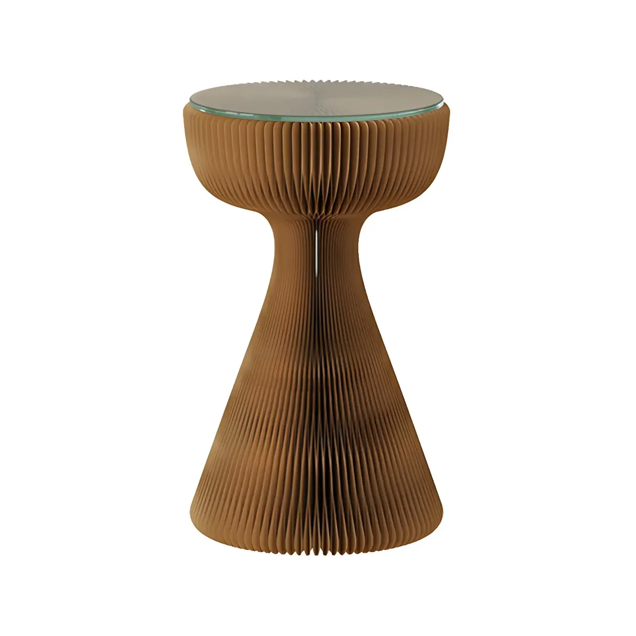 Black Collapsible Pedestal Base Side Table with Round Glass Top | HomeyFad