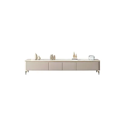 Modern TV Stand with Stone Top and Drawers for Living Room Image - 5