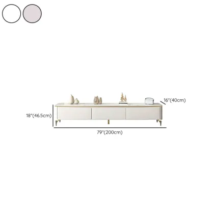 Modern TV Stand with Stone Top and Drawers for Living Room Image - 20