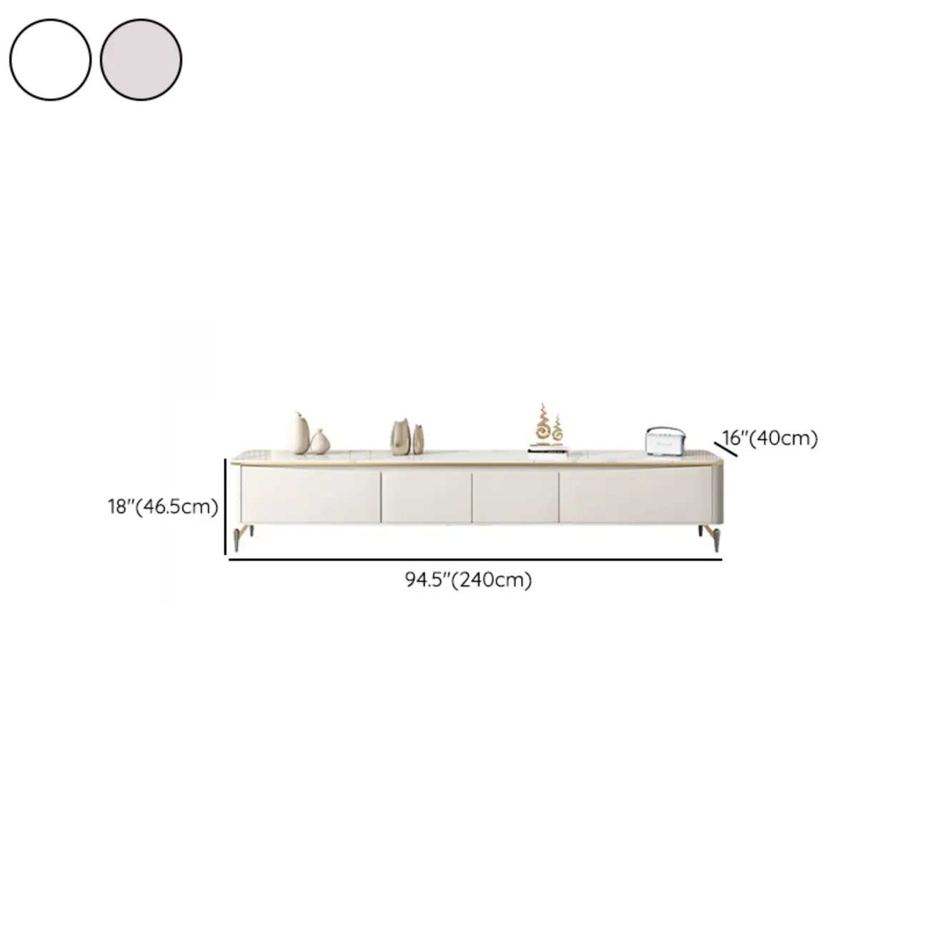 Modern TV Stand with Stone Top and Drawers for Living Room Image - 22 | homeyfad