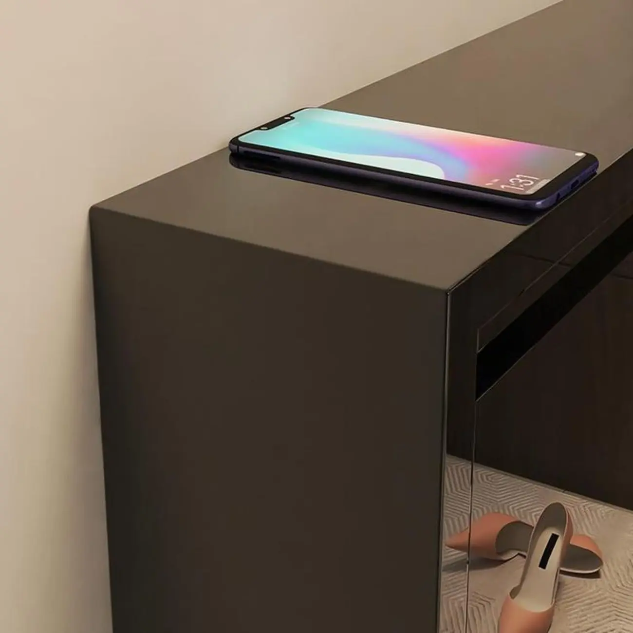 Gloss Black Wooden Slim Drop Front Shoe Cabinet Image - 15 | homeyfad