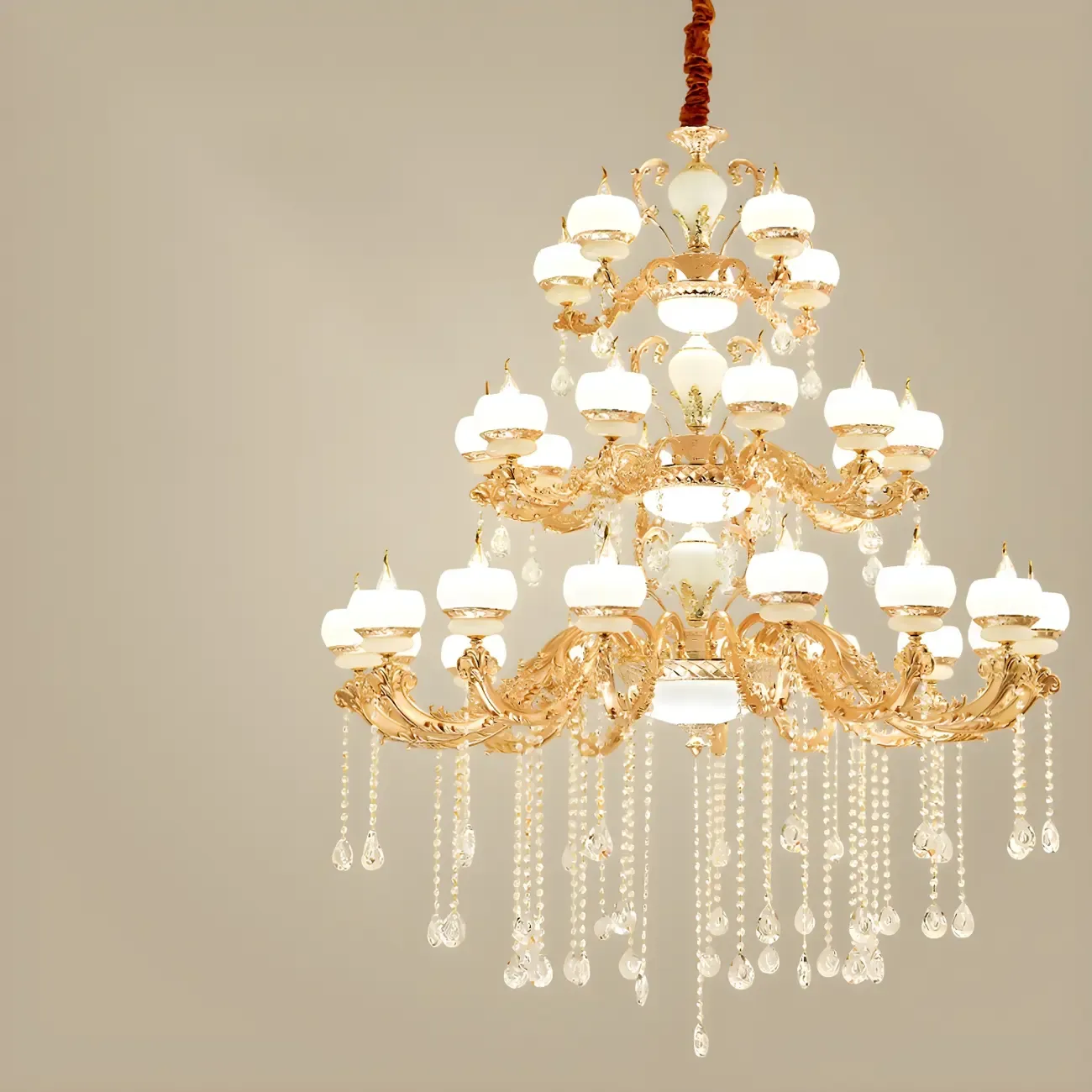 Gold Crystal Multi-Tier Ornate Classic Chandelier Light Image - 10
