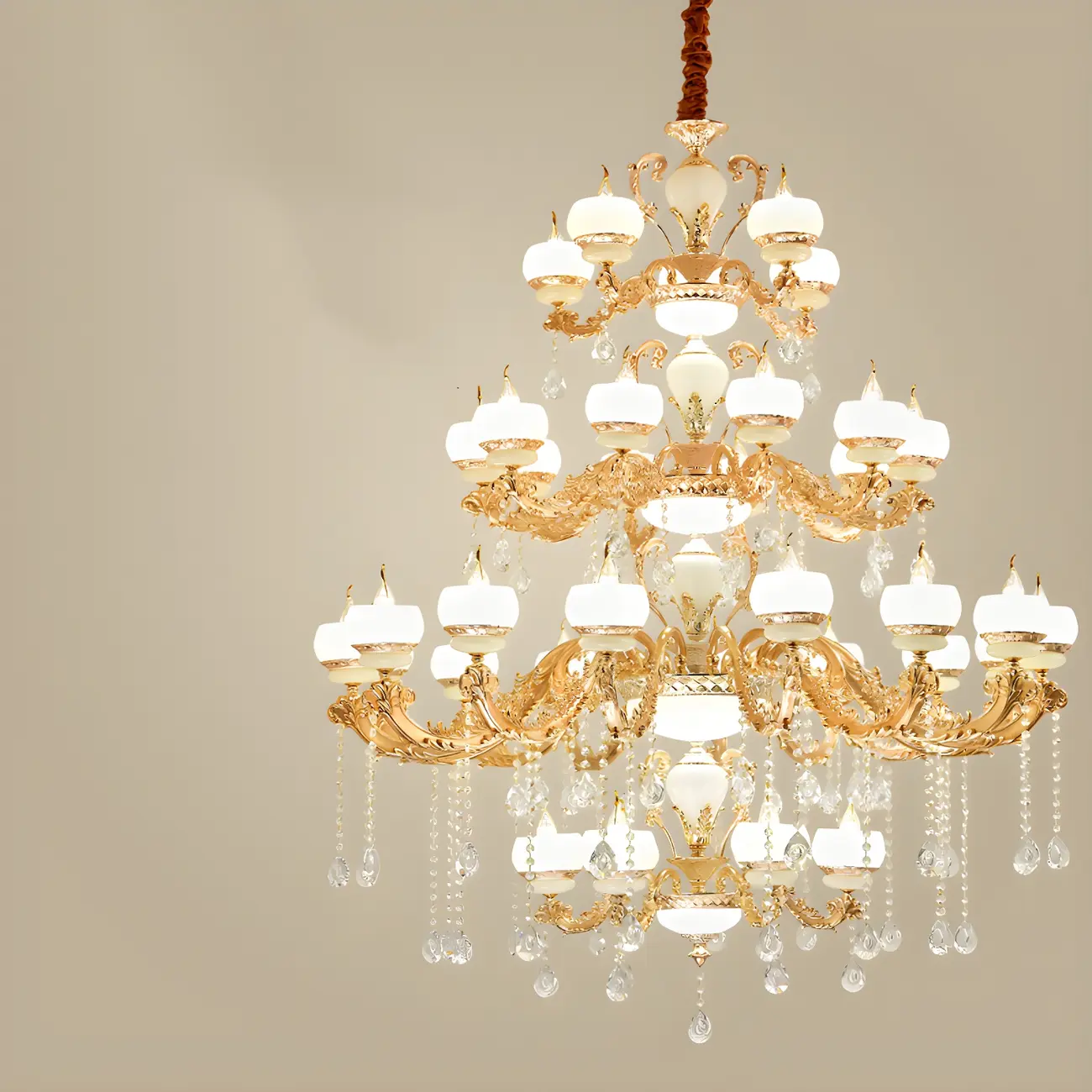 Gold Crystal Multi-Tier Ornate Classic Chandelier Light Image - 11 | homeyfad