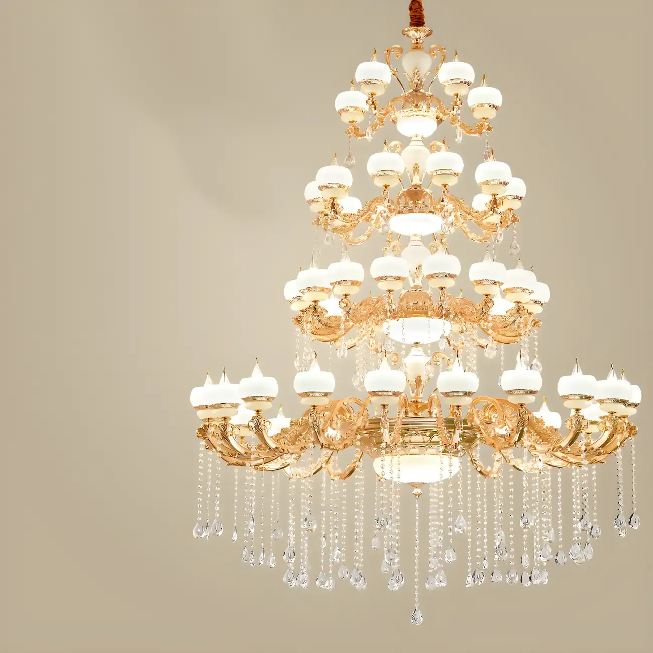 Gold Crystal Multi-Tier Ornate Classic Chandelier Light Image - 12