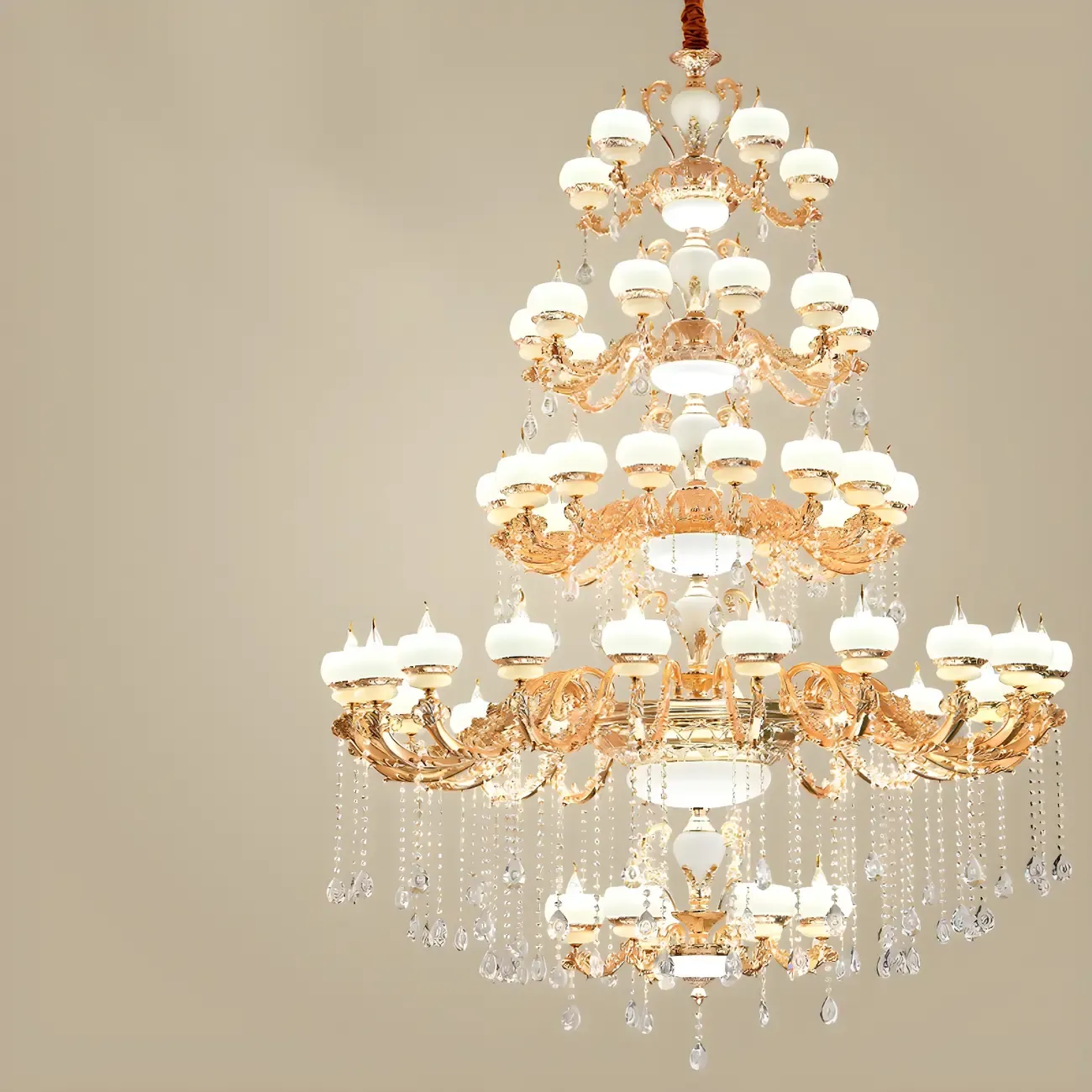 Gold Crystal Multi-Tier Ornate Classic Chandelier Light Image - 13