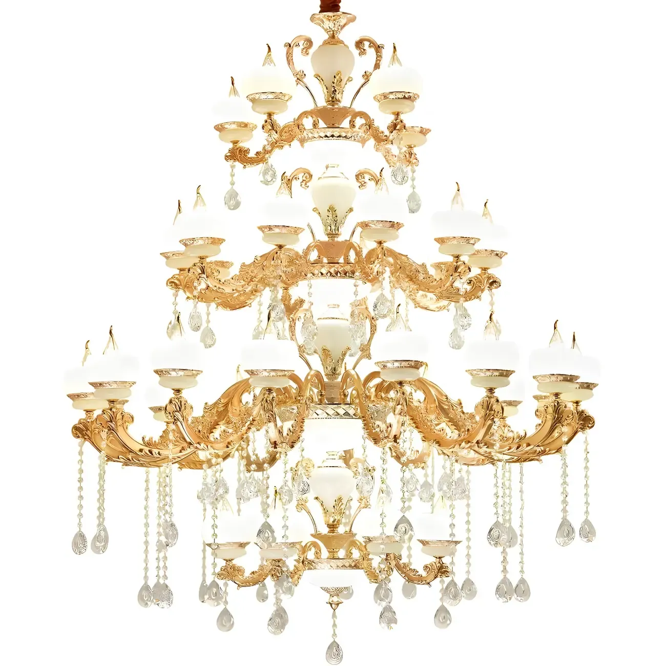 Gold Crystal Multi-Tier Ornate Classic Chandelier Light Image - 14