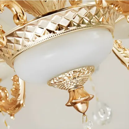 Gold Crystal Multi-Tier Ornate Classic Chandelier Light Image - 7