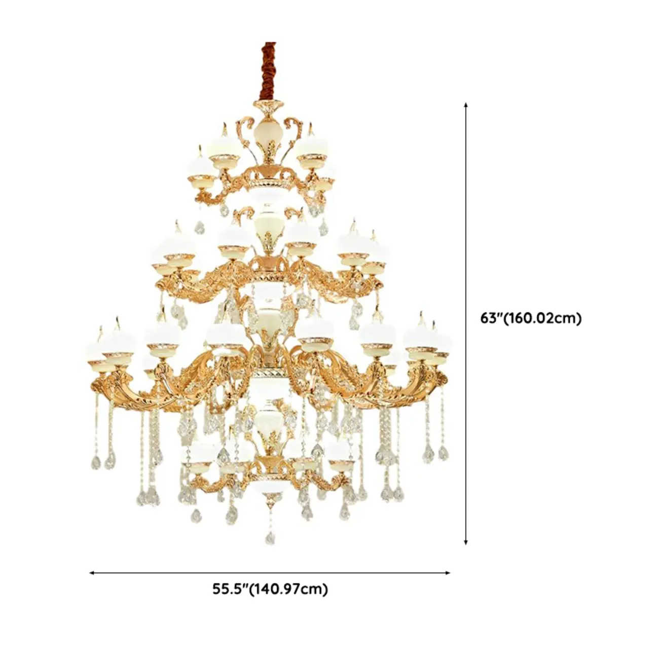 Gold Crystal Multi-Tier Ornate Classic Chandelier Light Image - 17 | homeyfad