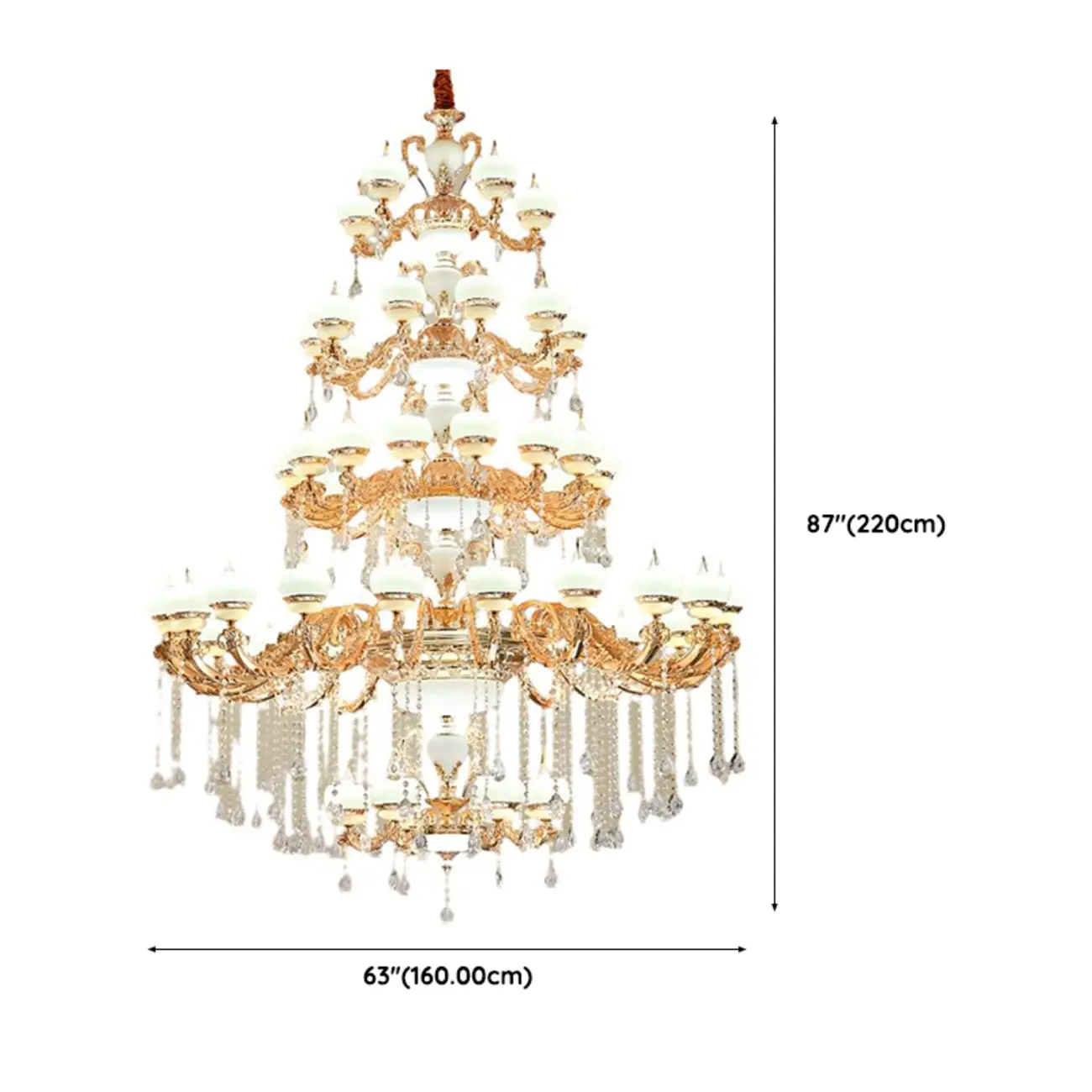 Gold Crystal Multi-Tier Ornate Classic Chandelier Light Image - 18 | homeyfad