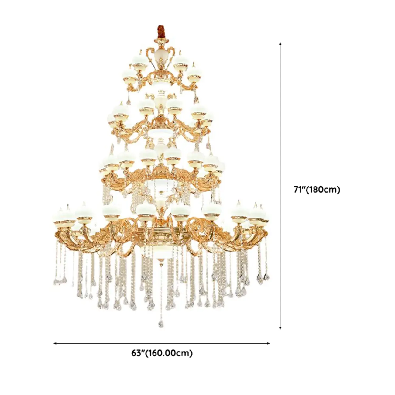 Gold Crystal Multi-Tier Ornate Classic Chandelier Light Image - 19 | homeyfad