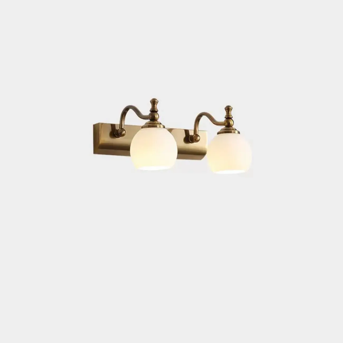 Gold Floral Vanity Light with Frosted Glass Elegance Image - 6