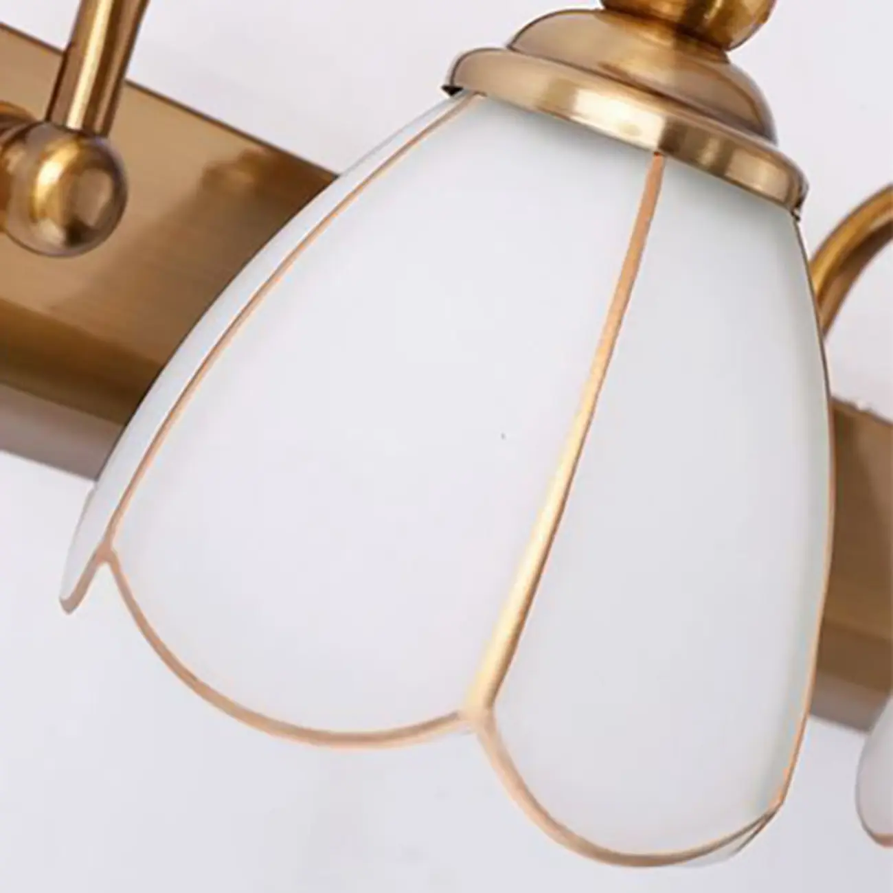 Gold Floral Vanity Light with Frosted Glass Elegance Image - 12 | homeyfad