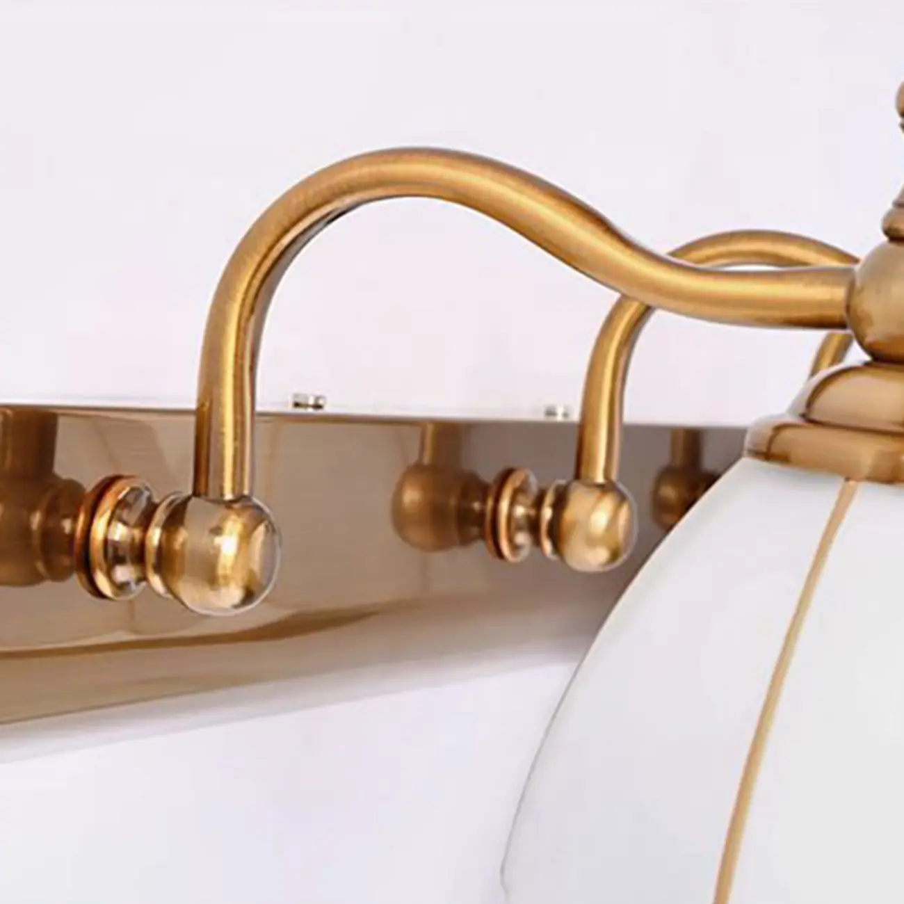 Gold Floral Vanity Light with Frosted Glass Elegance Image - 18 | homeyfad