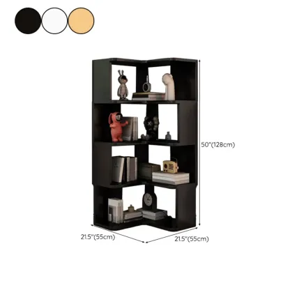 Elegant Woodern L-shaped Ladder Display Corner Bookcase Image - 26