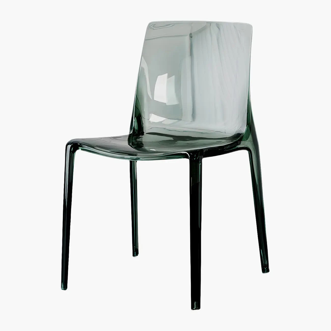 Amber Acrylic 	Armless Low Back Dining Chair Image - 10 | homeyfad