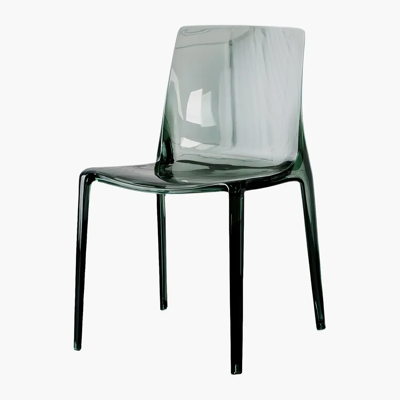 Amber Acrylic 	Armless Low Back Dining Chair Image - 10