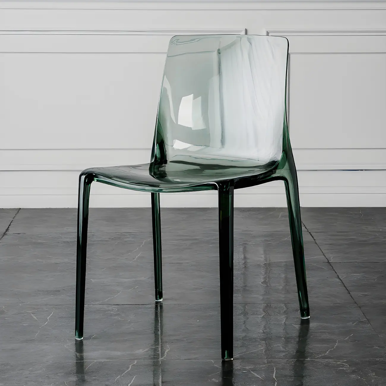 Amber Acrylic 	Armless Low Back Dining Chair Image - 31 | homeyfad