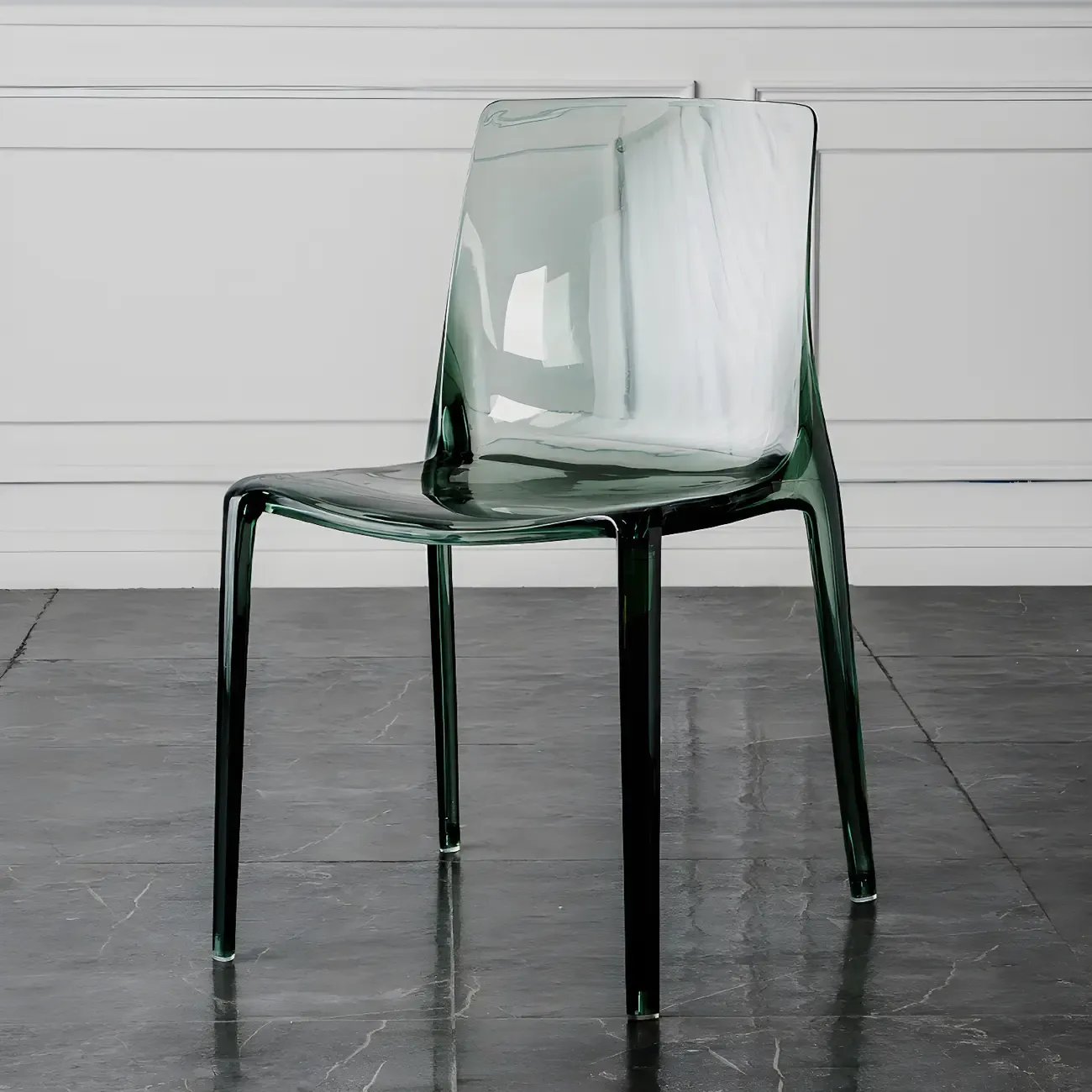 Amber Acrylic 	Armless Low Back Dining Chair | HomeyFad
