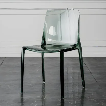 Amber Acrylic 	Armless Low Back Dining Chair Image - 31