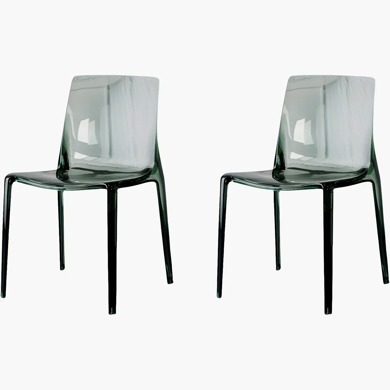 Amber Acrylic 	Armless Low Back Dining Chair Image - 32 | homeyfad